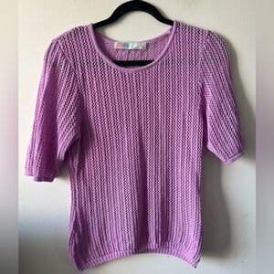 Free People FP BEACH Purple Knit Short Sleeve Top
